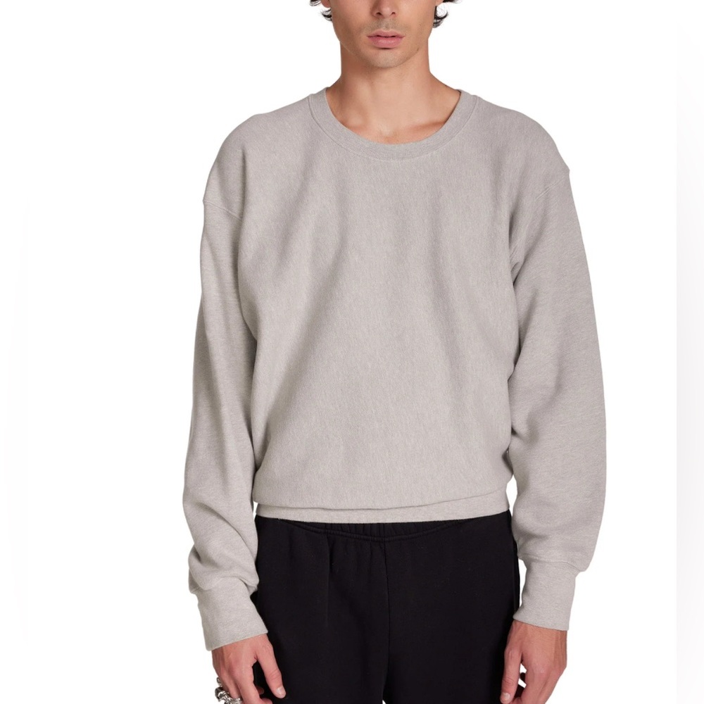 Les Tien Heavyweight Crewneck Sweatshirt Men's Size M Cream Sage Unisex
